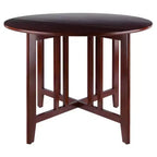 Ensemble de salle à manger 5 pièces Alamo avec plateau à rabats et chaises à dossier ajouré bois/noyer - Winsome : Table ronde, piètement à 4 pieds
