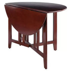 Ensemble de salle à manger 5 pièces Alamo avec plateau à rabats et chaises à dossier ajouré bois/noyer - Winsome : Table ronde, piètement à 4 pieds