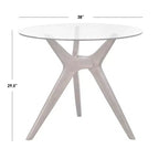 Table à manger ronde Lifestorey Trita 38 po en verre trempé Noyer