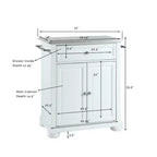 Îlot de cuisine portable en acier inoxydable Alexandria - Blanc - Crosley