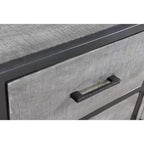 Buffet Raven en bois de manguier gris - Timbergirl : Bahut de salle à manger, cadre en métal, 3 tiroirs, 2 portes