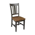 Table à manger ronde à deux rallonges Jordan de 106,7 cm, 3 pièces, avec 2 chaises à dossier ajouré coloris Hickory/Washed Coal - International Concepts