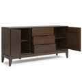 WyndenHall Pearson Sideboard Buffet Walnut Brown: Mid-Century Modern Storage, 3 Drawers, 2 Doors