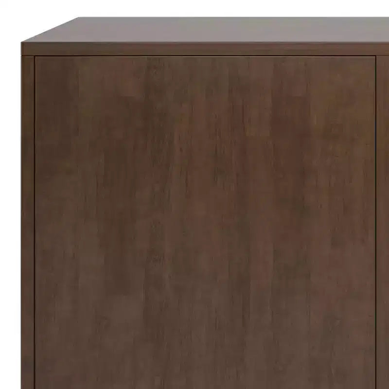 WyndenHall Pearson Buffet Noyer Brun: Meuble de rangement moderne du milieu du siècle, 3 tiroirs, 2 portes