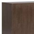 WyndenHall Pearson Buffet Noyer Brun: Meuble de rangement moderne du milieu du siècle, 3 tiroirs, 2 portes
