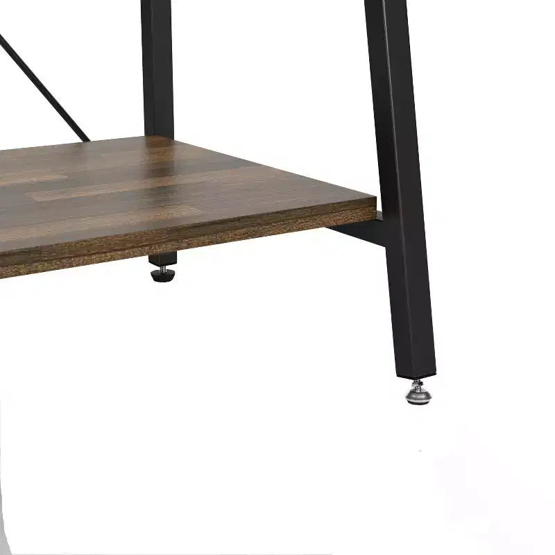 24/7 Shop At Home Joyharbor Industrial 1 Drawer Mini Bar with Shelves Light Hickory: Meuble de rangement pour le vin, capacité de 20 bouteilles