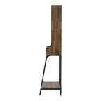 24/7 Shop At Home Joyharbor Industrial 1 Drawer Mini Bar with Shelves Light Hickory: Meuble de rangement pour le vin, capacité de 20 bouteilles