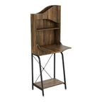 24/7 Shop At Home Joyharbor Industrial 1 Drawer Mini Bar with Shelves Light Hickory: Meuble de rangement pour le vin, capacité de 20 bouteilles
