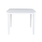 Table carrée en bois massif de 36 po, hauteur salle à manger, blanche - International Concepts
