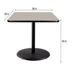 Table à manger carrée 36 po de la collection Bennet de Hampden Furnishings, Nebula noire/grise