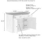 Îlot de cuisine Clifton Blanc vieilli/Marron - Crosley : Étagères réglables, Chariot de rangement, Design de ferme