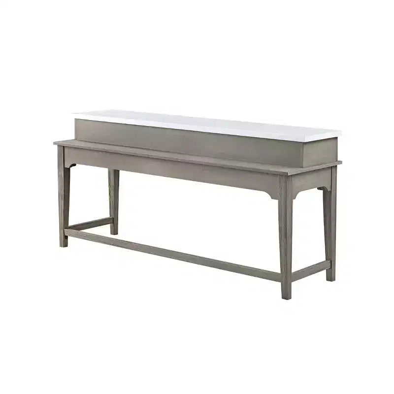 Ensemble table de salle à manger avec plateau en marbre 76" Wandella d'Acme Furniture avec rangement et tabourets cloutés