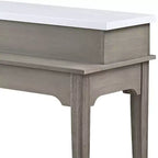 Ensemble table de salle à manger avec plateau en marbre 76" Wandella d'Acme Furniture avec rangement et tabourets cloutés