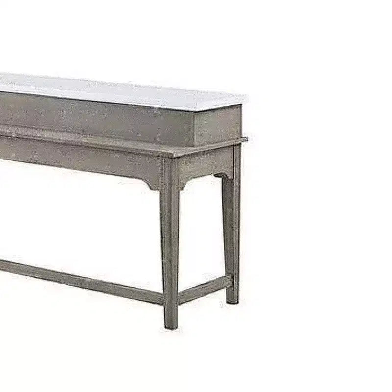Ensemble table de salle à manger avec plateau en marbre 76" Wandella d'Acme Furniture avec rangement et tabourets cloutés