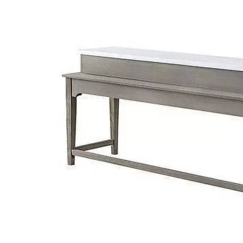 Ensemble table de salle à manger avec plateau en marbre 76" Wandella d'Acme Furniture avec rangement et tabourets cloutés