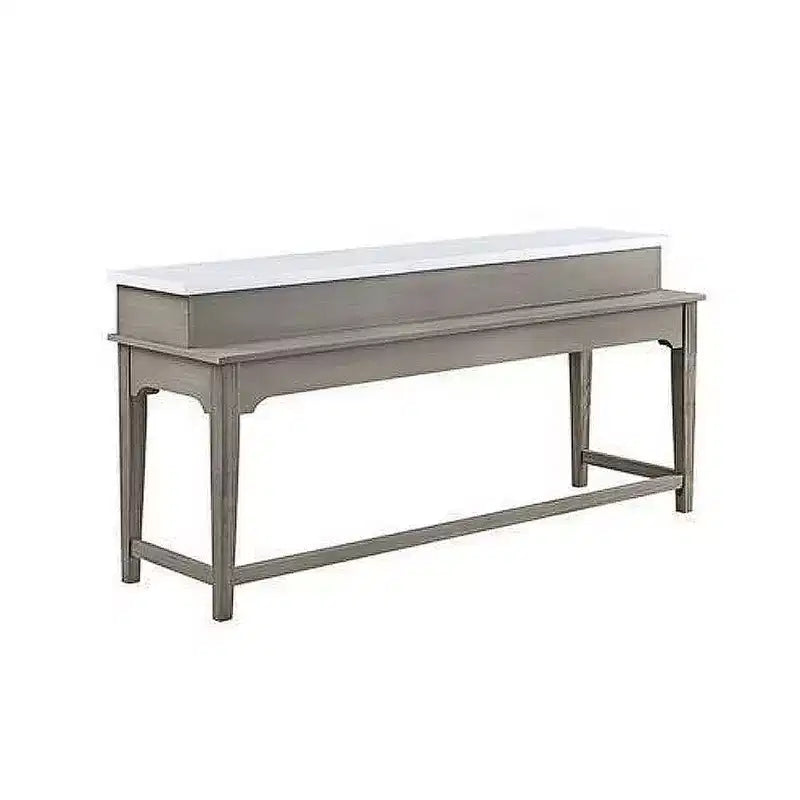 Ensemble table de salle à manger avec plateau en marbre 76" Wandella d'Acme Furniture avec rangement et tabourets cloutés