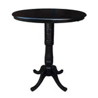 Table de salle à manger extensible ronde Draco de 36 po, rallonge de 12 po, 4 tabourets - International Concepts
