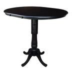 Table de salle à manger extensible ronde Draco de 36 po, rallonge de 12 po, 4 tabourets - International Concepts