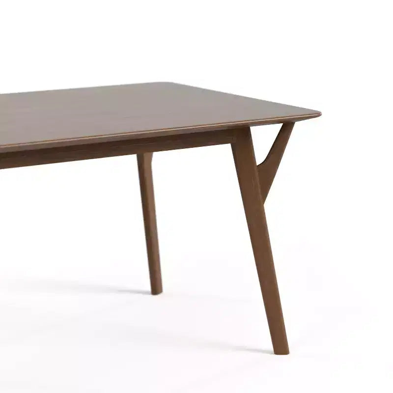 HOMES: Inside + Out Table de salle à manger rectangulaire 59 po Palm Shade de style Mid-Century pour 6 personnes, noyer