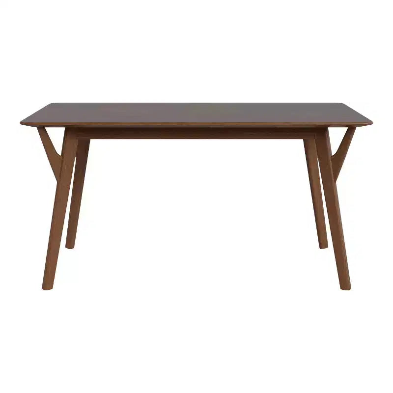 HOMES: Inside + Out Table de salle à manger rectangulaire 59 po Palm Shade de style Mid-Century pour 6 personnes, noyer