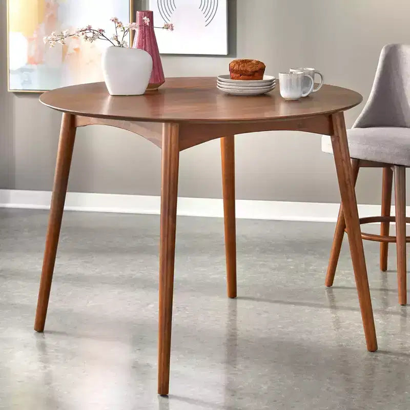 Ensemble de salle à manger Lifestorey 5 pièces Derby mi-siècle moderne hauteur comptoir noyer/gris