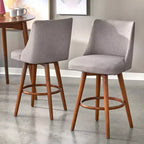 Ensemble de salle à manger Lifestorey 5 pièces Derby mi-siècle moderne hauteur comptoir noyer/gris