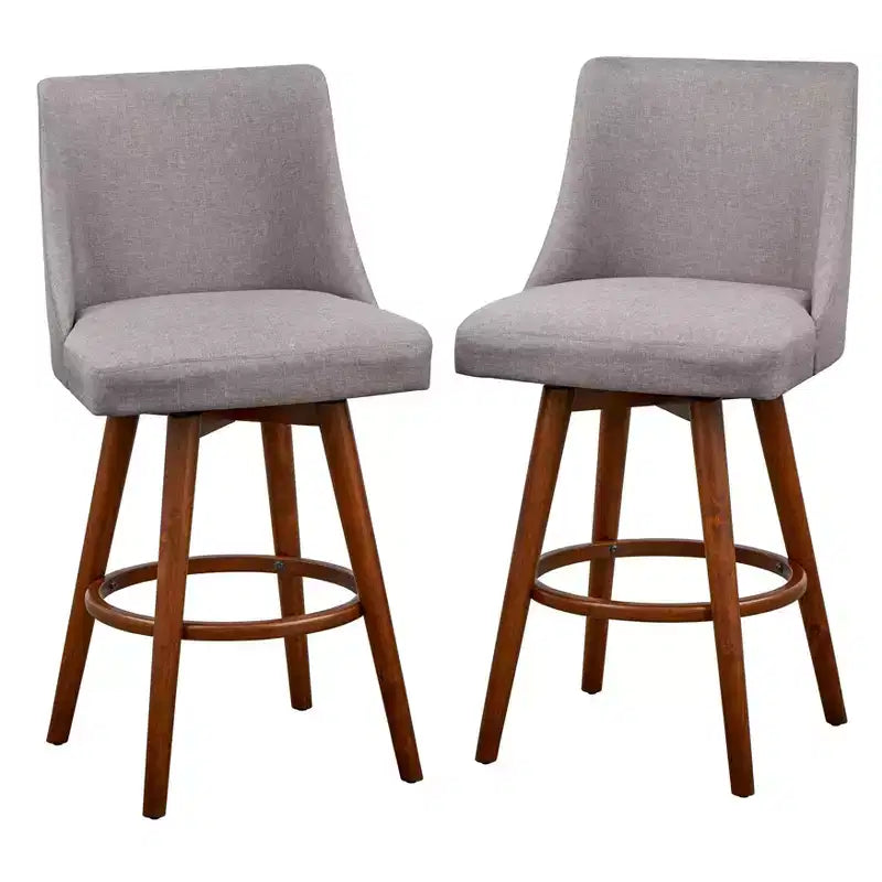 Ensemble de salle à manger Lifestorey 5 pièces Derby mi-siècle moderne hauteur comptoir noyer/gris