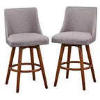 Ensemble de salle à manger Lifestorey 5 pièces Derby mi-siècle moderne hauteur comptoir noyer/gris