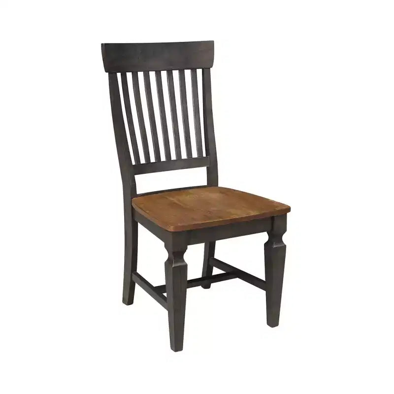 Table de salle à manger ronde 42 po à double rabat avec 2 chaises à dossier ajouré Noyer/Charbon délavé - International Concepts