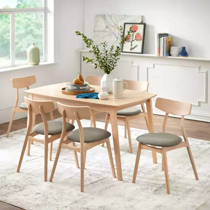 Buylateral Cadix Table à manger moderne du milieu du siècle Hêtre/Naturel