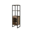 Narik Wine Rack Weathered Oak - Acme Furniture: Freestanding, 8-Bottle Capacity, Metal Frame
