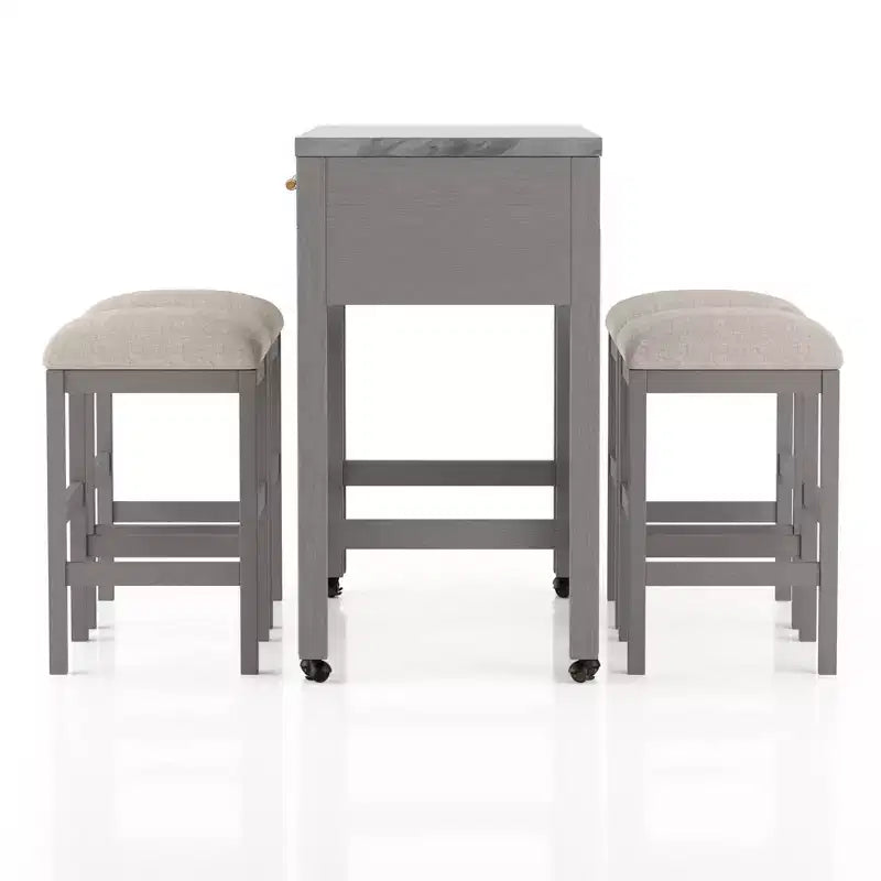 5pc Gardenside Expandable Counter Height Dining Table Set White/Light Gray/Beige - HOMES: Inside + Out