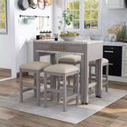 Ensemble de salle à manger 5 pièces extensible Gardenside Hauteur comptoir Blanc/Gris clair/Beige - HOMES: Inside + Out