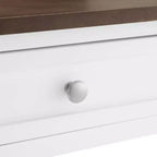 Caitlyn Wood Top Kitchen Island White/Dark Brown - Crosley : Rangement, pieds tournés, étagères fixes