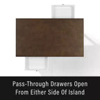 Caitlyn Wood Top Kitchen Island White/Dark Brown - Crosley : Rangement, pieds tournés, étagères fixes