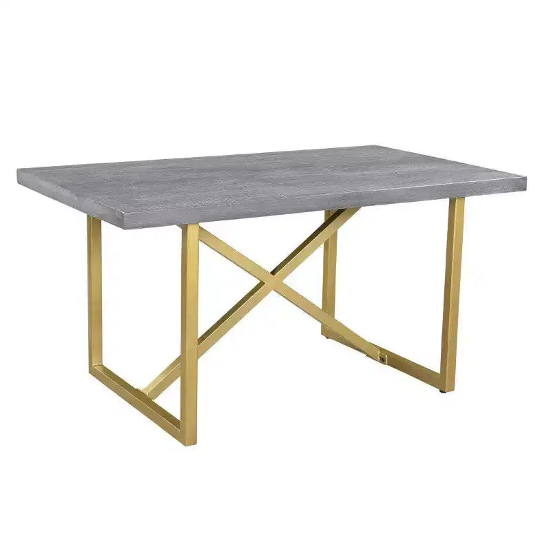 71" Raven Mango Wood Dining Table Gray/Gold - Timbergirl