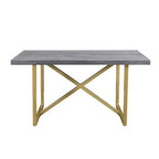 Table à manger en bois de manguier Raven 71 po gris/or - Timbergirl