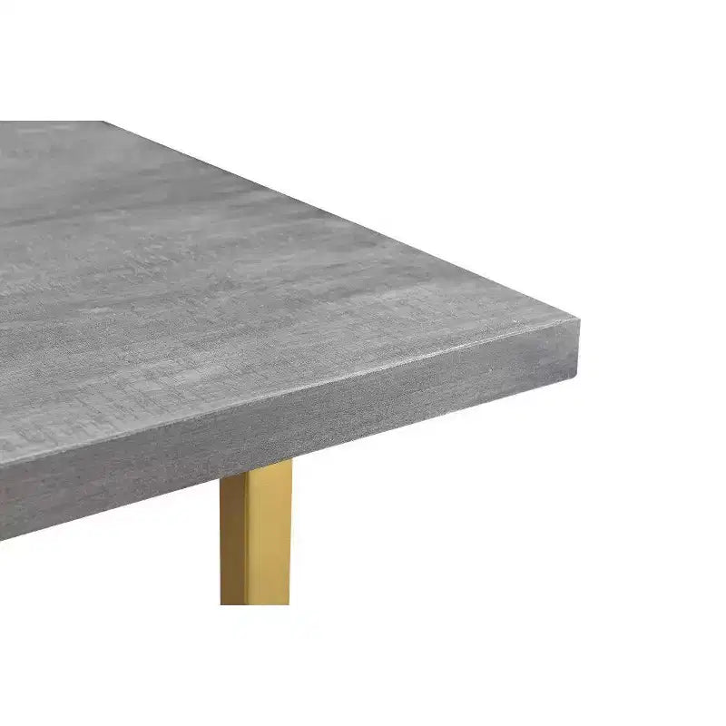 Table à manger en bois de manguier Raven 71 po gris/or - Timbergirl