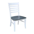 Table à manger Carlisle à double abattant de 42 pouces International Concepts avec 4 chaises à dossier ajouré blanc/gris bruyère : cadre en bois dur, base en forme de piédestal