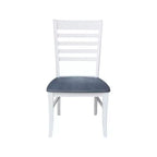 Table à manger Carlisle à double abattant de 42 pouces International Concepts avec 4 chaises à dossier ajouré blanc/gris bruyère : cadre en bois dur, base en forme de piédestal