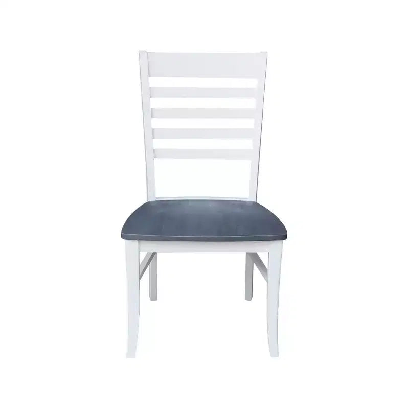 Table à manger Carlisle à double abattant de 42 pouces International Concepts avec 4 chaises à dossier ajouré blanc/gris bruyère : cadre en bois dur, base en forme de piédestal