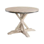 5pc Round Keaton Standard Height Dining Table Set with 4 Chairs Beach - Picket House Furnishings: Rustic Pedestal Design