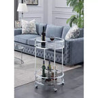 Desserte de bar Royal Crest avec roulettes chrome - Breighton Home