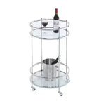 Desserte de bar Royal Crest avec roulettes chrome - Breighton Home