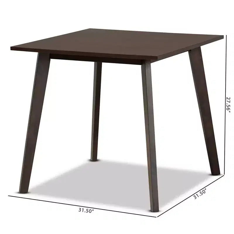 Table à manger Britte carrée en bois brun foncé – Baxton Studio