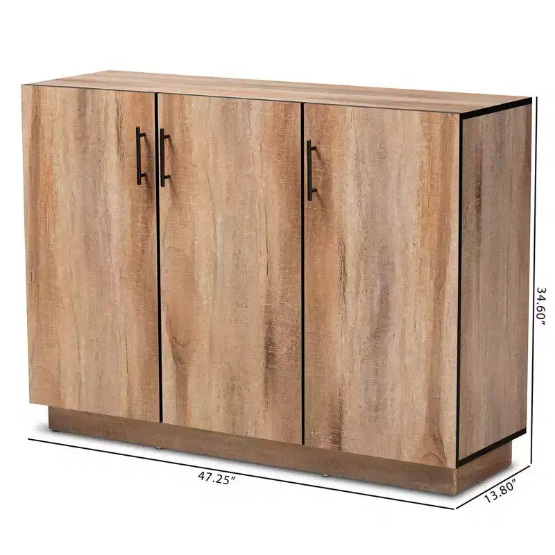 Buffet de salle à manger à 3 portes en chêne Patton Wood - Baxton Studio