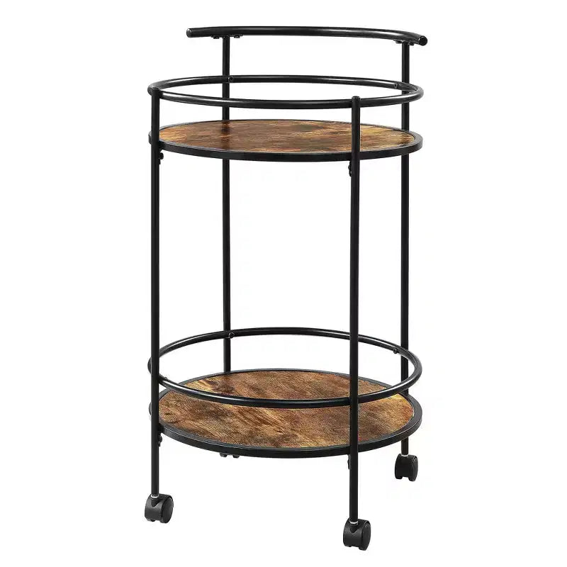 Breighton Home Designs2Go Charlie Serving Bar Cart in Barnwood/Black