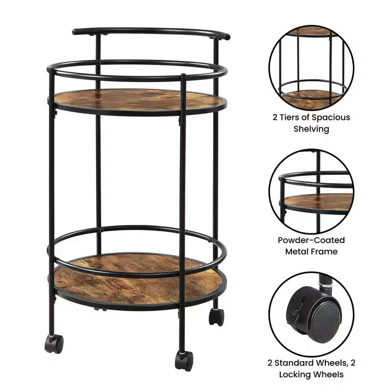 Dessertes de service Charlie Designs2Go Breighton Home en bois de grange/noir