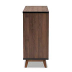Meuble de Rangement à Vin en Bois Bicolore Margo Noyer/Noir - Baxton Studio