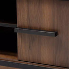 Meuble de Rangement à Vin en Bois Bicolore Margo Noyer/Noir - Baxton Studio